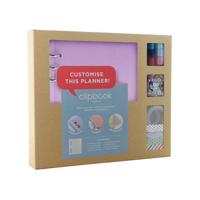 Filofax Clipbook A5 fialový kreativní set