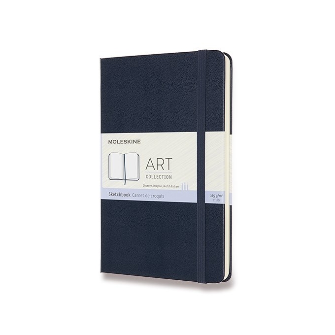 Skicář Moleskine M modrý tvrdé desky