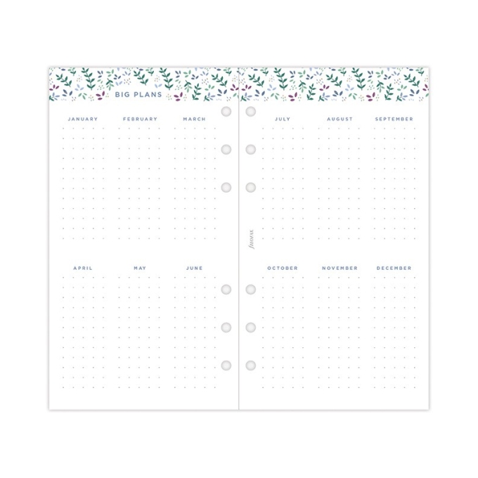 Filofax kompletní náplň Osobní - Garden edice 2023