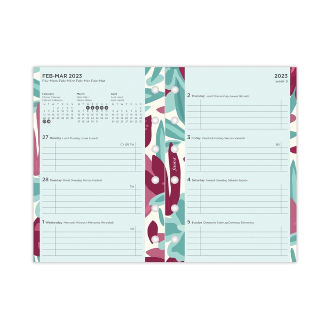 Filofax kompletní náplň kapesní - Floral edice 2023