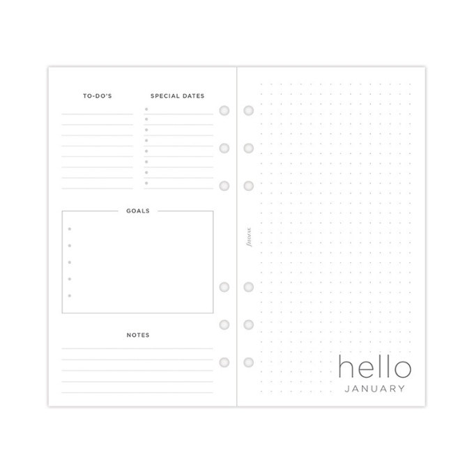Filofax kompletní náplň Osobní - Minimal edice 2023