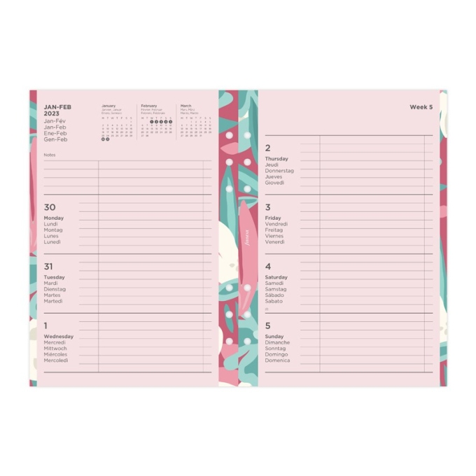 Filofax kompletní náplň A5 - Floral edice 2023