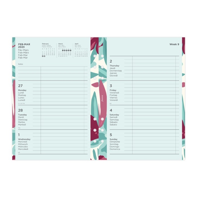 Filofax kompletní náplň A5 - Floral edice 2023
