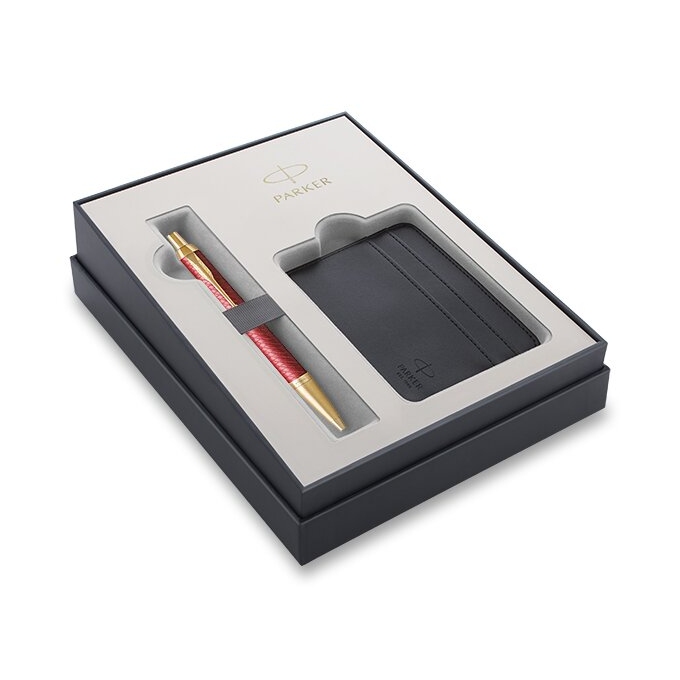 Parker Royal I.M. Premium Red GT, dárková sada s pouzdrem na karty