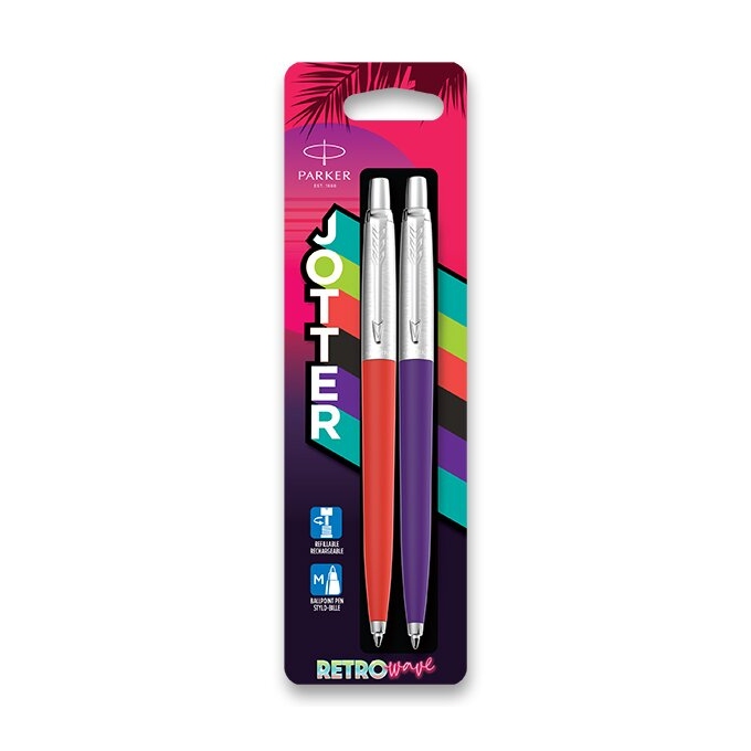 Parker Jotter Retro 80s Red and Purple sada kuličkových per