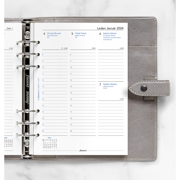 Filofax kalendář A5 2024 ČJ+SJ týden/2 stránky