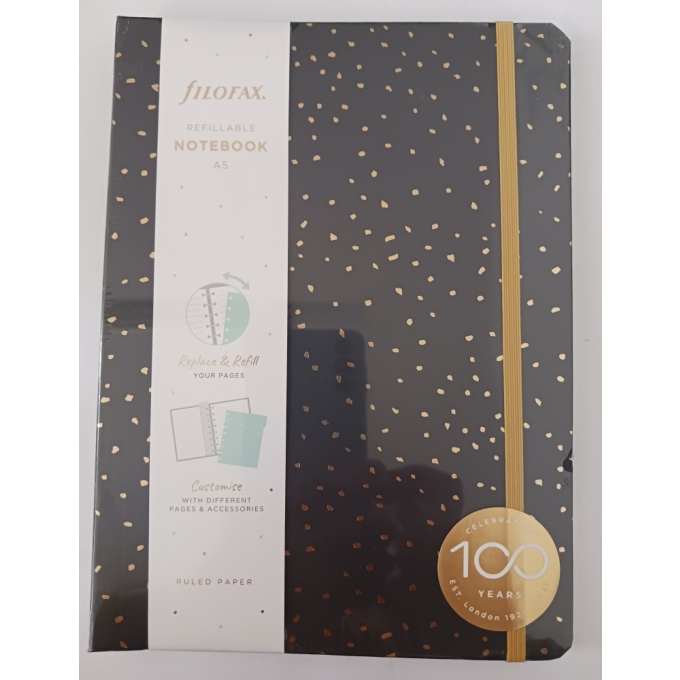 Filofax Confetti Charcoal A5 zápisník (poškozený)
