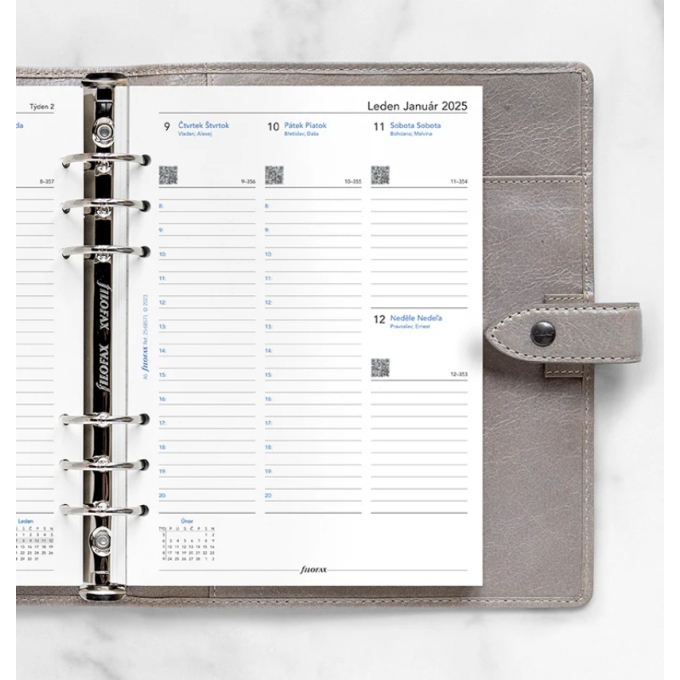 Filofax kalendář A5 2025 ČJ+SJ týden/2 stránky