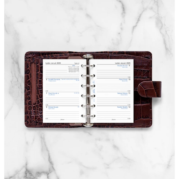 Filofax kalendář kapesní 2025 ČJ+SJ týden/2 stránky