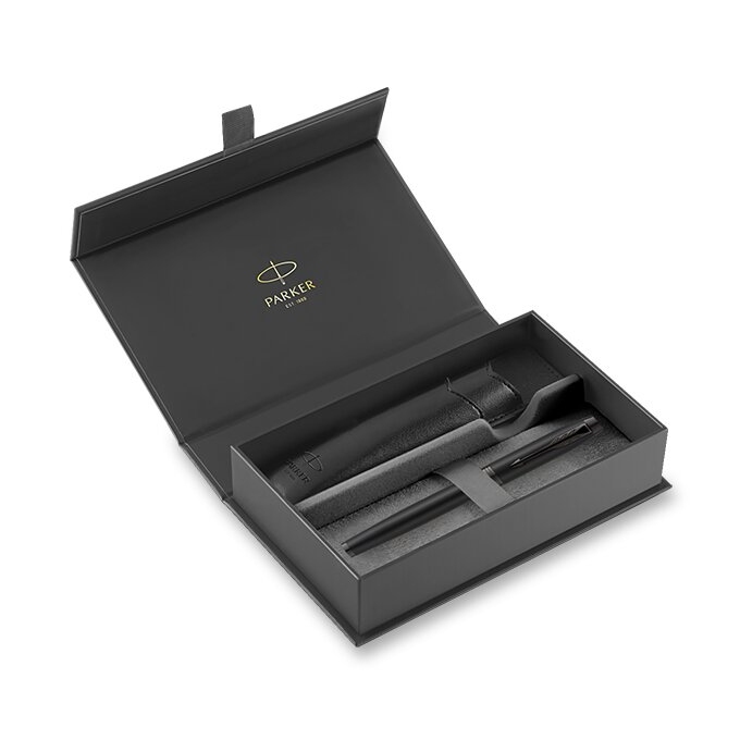 Parker I.M. Achromatic Black BT sada rolleru a pouzdra