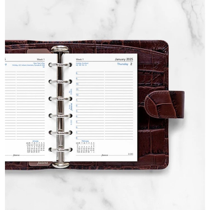 Filofax kalendář kapesní 2025 AJ den/1 strana