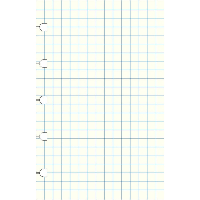 Filofax náhradní listy do zápisníků A6 - čtverečkované