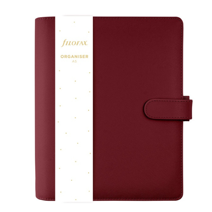 Filofax Saffiano A5 Dark Cherry diář vínový