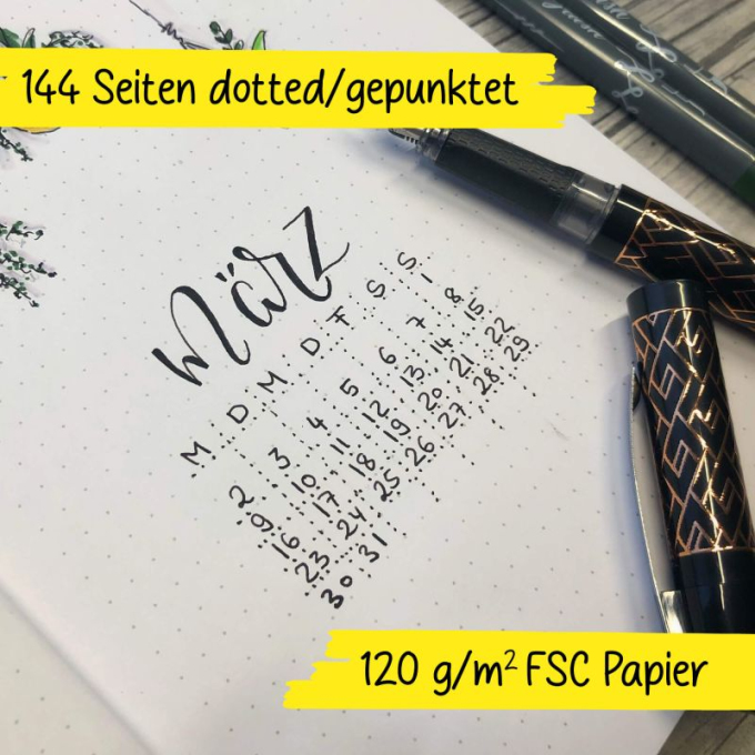 Online Butterfly Bullet Journal tečkovaný zápisník A5